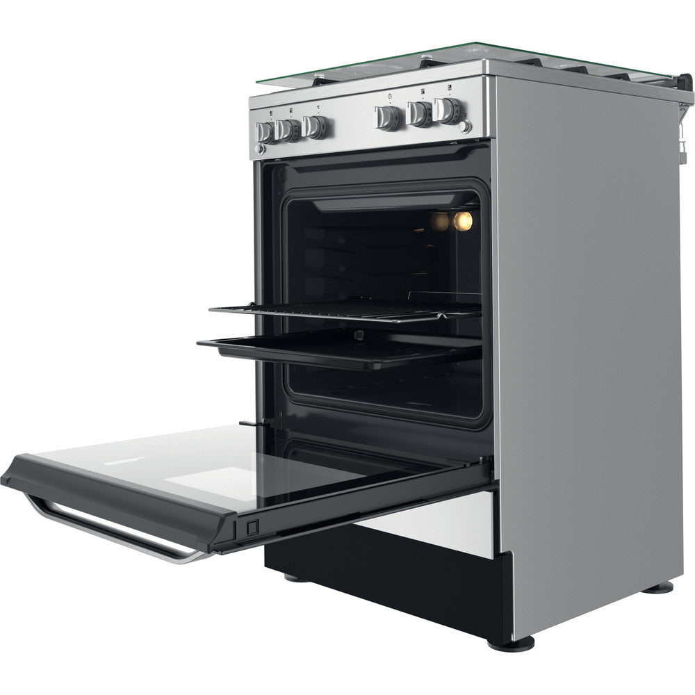 Hotpoint HS67G2PMX 60cm Single Gas Cooker with Gas Hob Inox