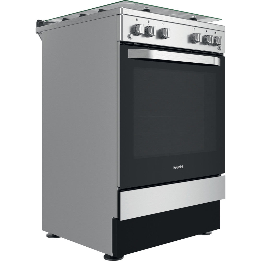 Hotpoint HS67G2PMX 60cm Single Gas Cooker with Gas Hob Inox