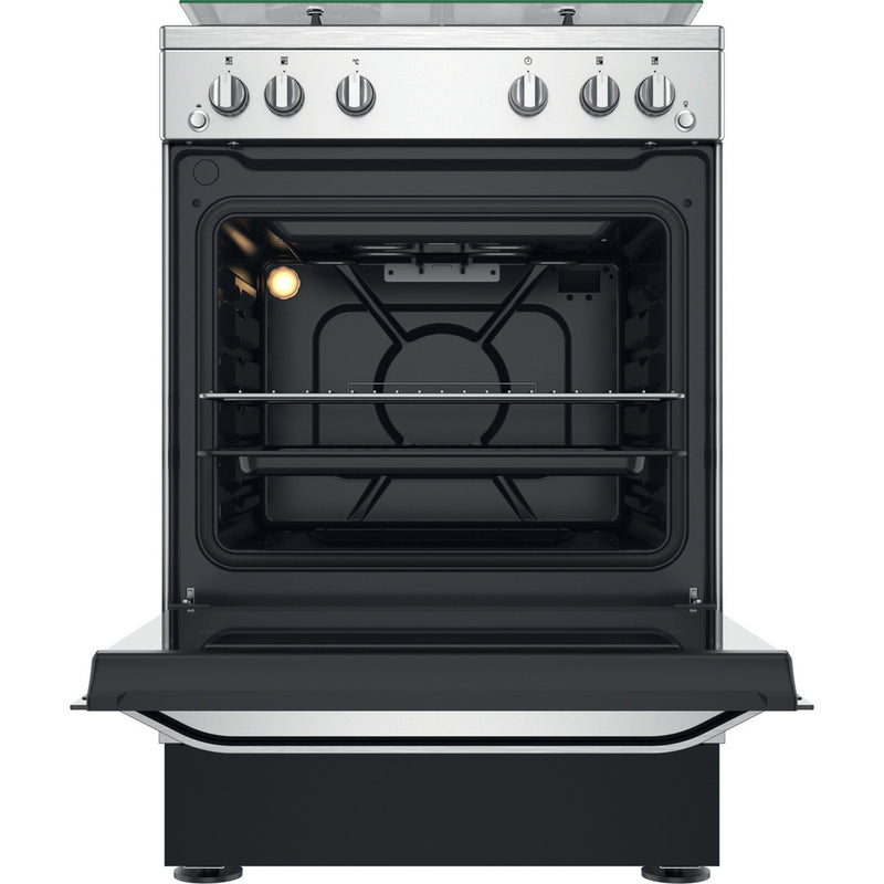 Hotpoint HS67G2PMX 60cm Single Gas Cooker with Gas Hob Inox