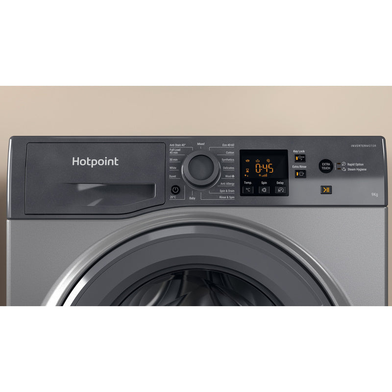 Hotpoint NSWF946GGUK 9Kg 1400 Spin Washing Machine Graphite