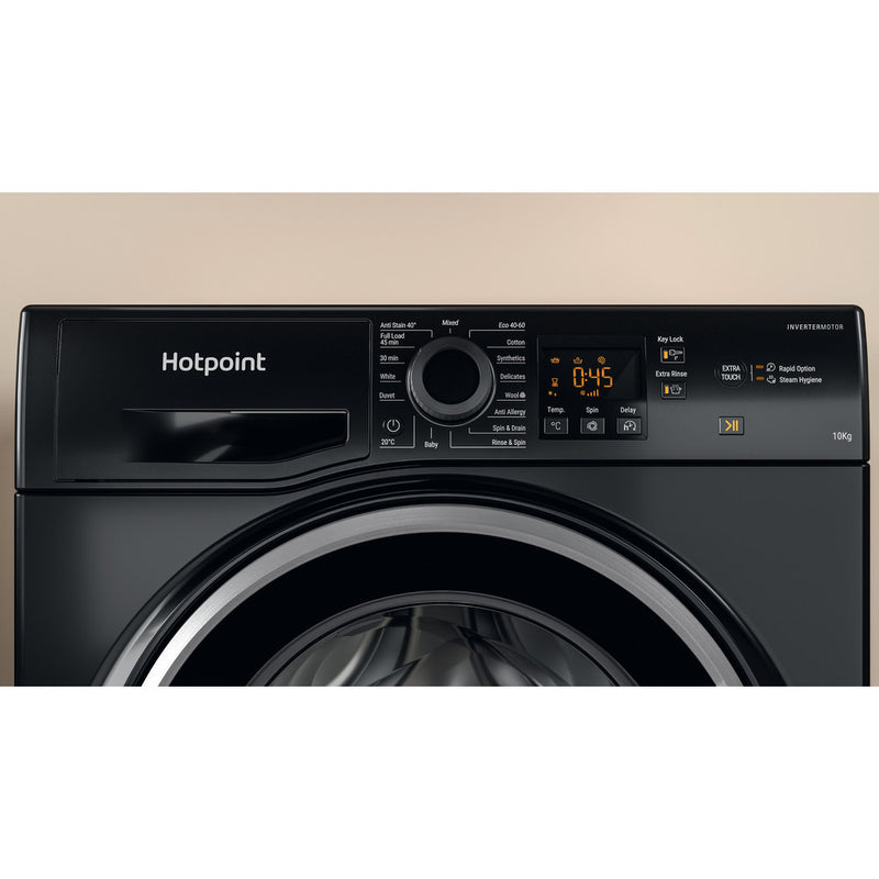 Hotpoint NSWM1046BSUK 10kg 1400 Spin Washing Machine Black