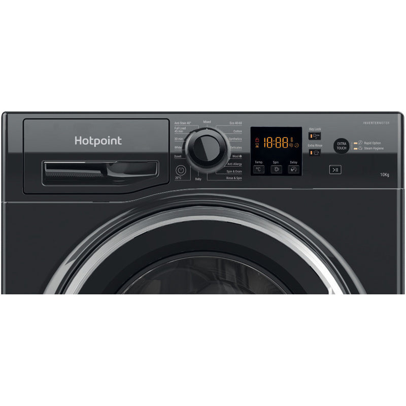 Hotpoint NSWM1046BSUK 10kg 1400 Spin Washing Machine Black