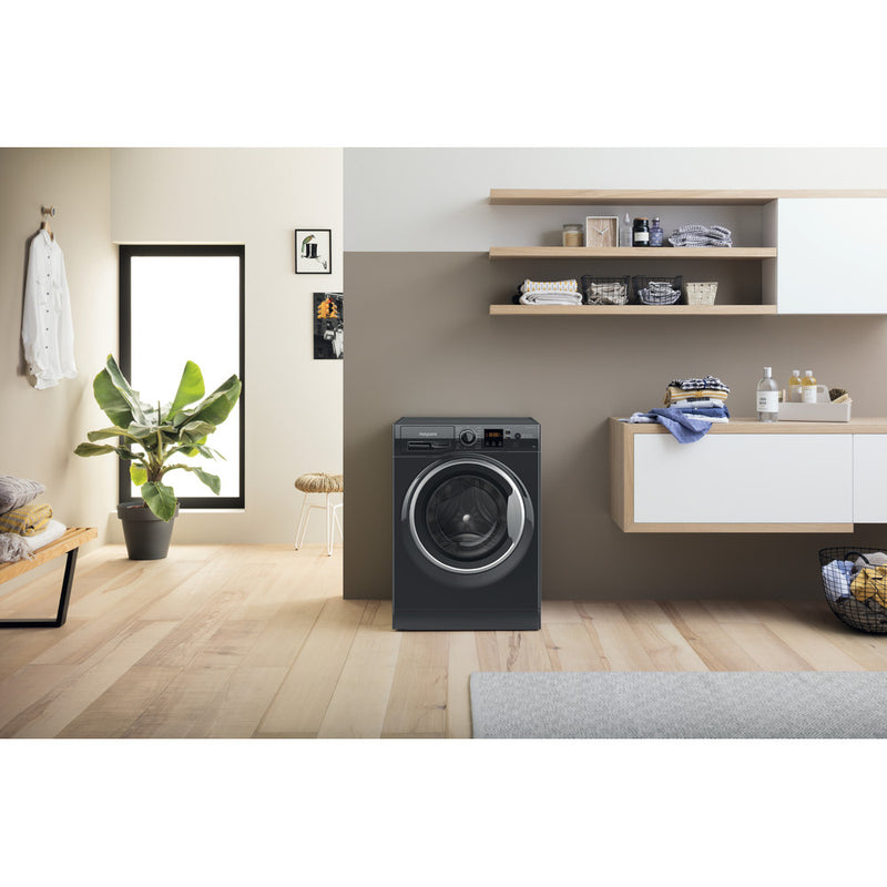 Hotpoint NSWM1046BSUK 10kg 1400 Spin Washing Machine Black