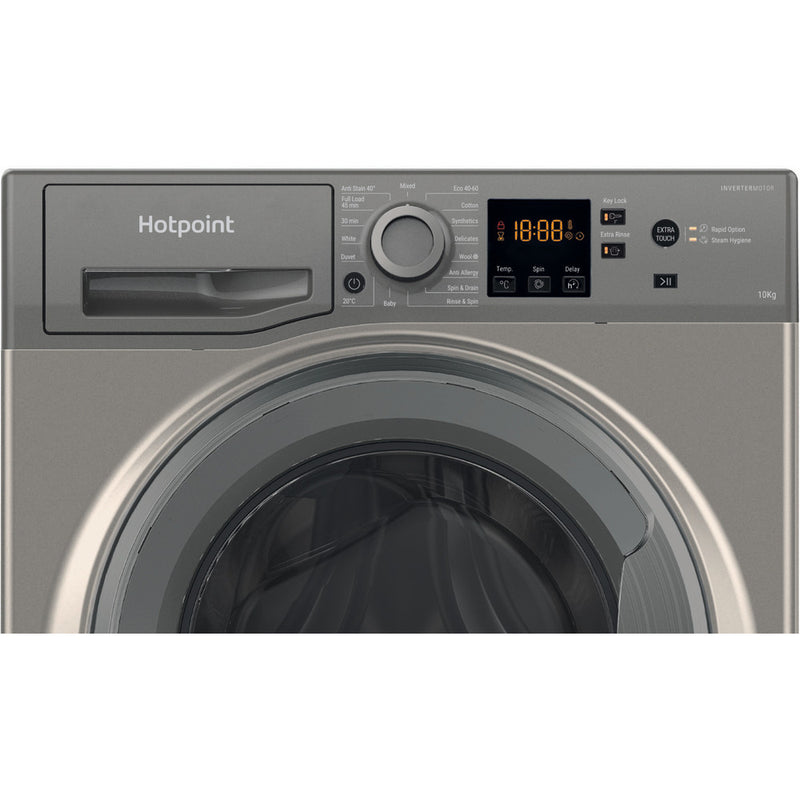 Hotpoint NSWM1046GGUK 10kg 1400 Spin Washing Machine Graphite