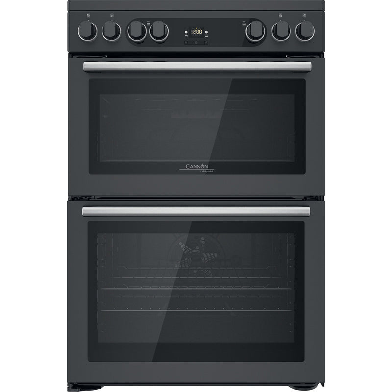 Hotpoint Cannon CD67V9H2CAUK Freestanding 60Cm Electric Cooker with Double Oven Dark Grey