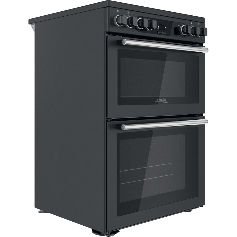 Hotpoint Cannon CD67V9H2CAUK Freestanding 60Cm Electric Cooker with Double Oven Dark Grey