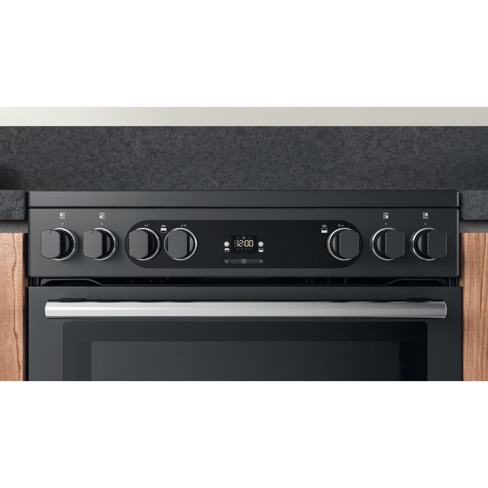 Hotpoint Cannon CD67V9H2CAUK Freestanding 60Cm Electric Cooker with Double Oven Dark Grey