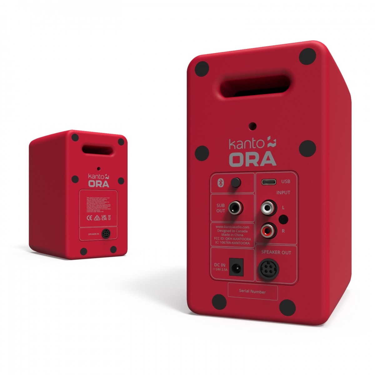 Kanto Ora Powered Reference Desktop Speakers With Bluetooth Red