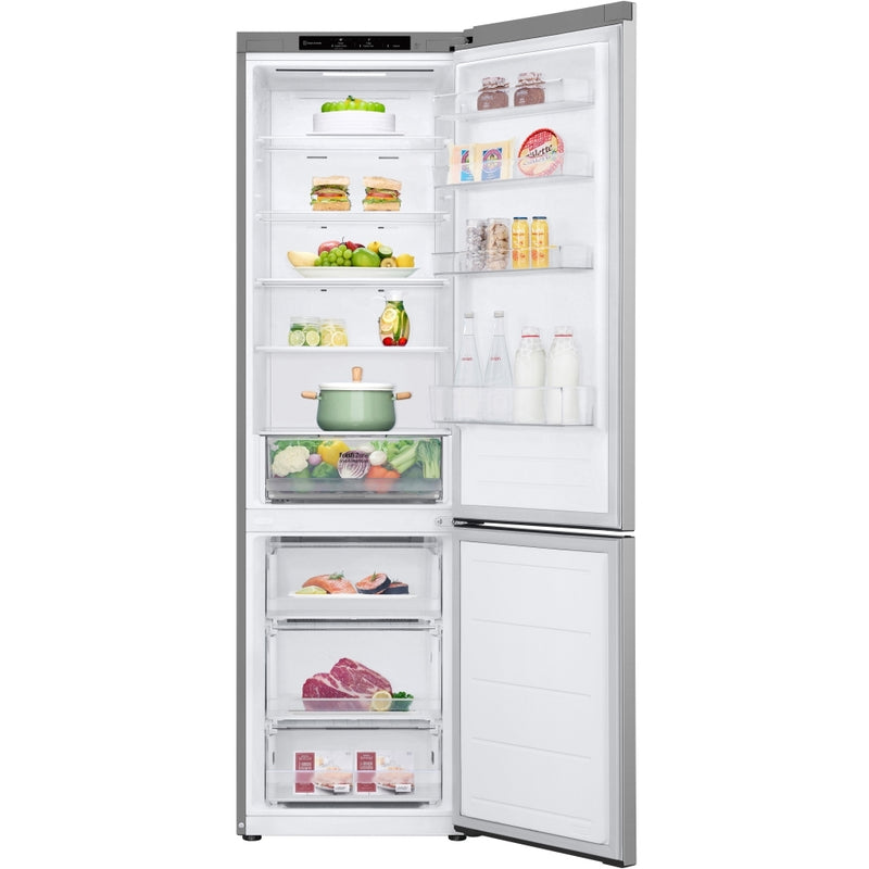 LG GBV22L0EPY 387L NatureFRESH Freestanding Frost Free Fridge Freezer Prime Silver