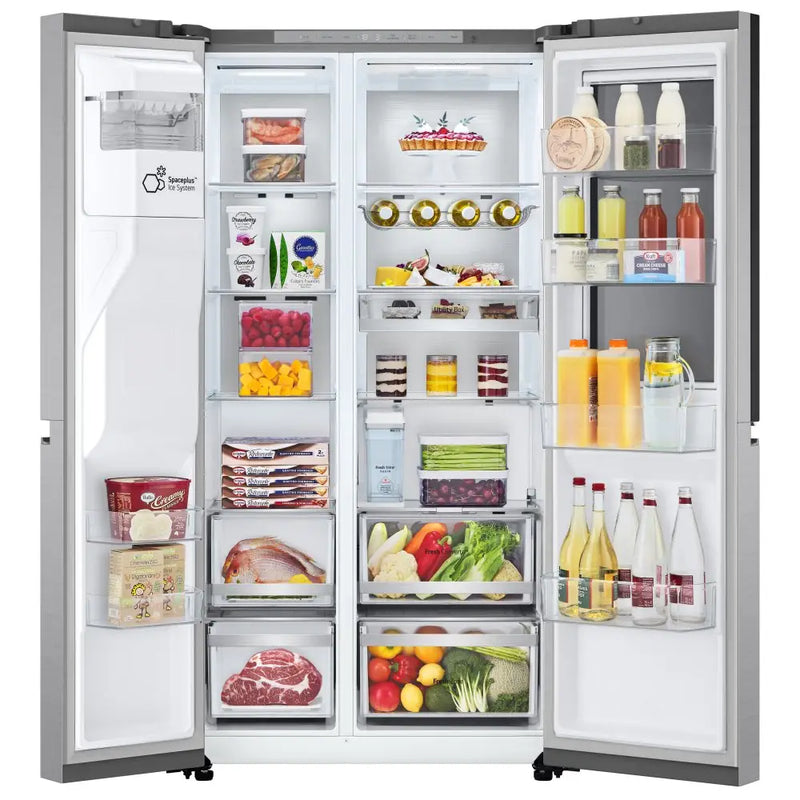 LG GSXE91BSAD 628L InstaView with Ice and Water Non Plumbed American Fridge Freezer Brushed Steel