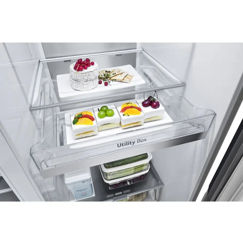 LG GSXE91BSAD 628L InstaView with Ice and Water Non Plumbed American Fridge Freezer Brushed Steel