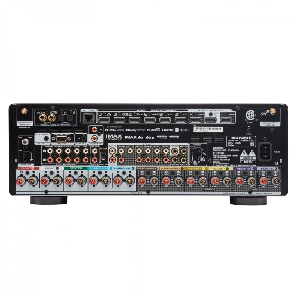 Marantz Cinema 50 Premium 9.4 Channel AV Amplifier 110W 8K and 6 HDMI Inputs Black CLEARANCE