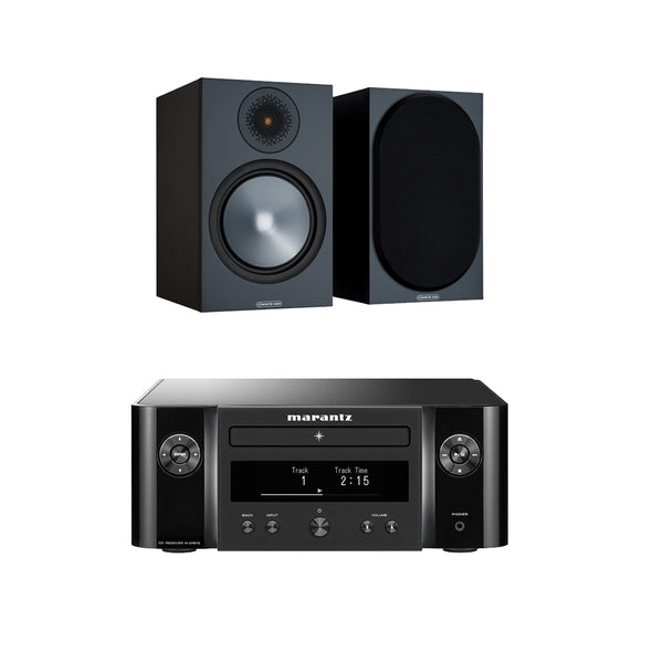 Marantz Melody X MCR612 Hifi Network System with Monitor Audio Bronze 100 Bookshelf Speaker Package Black