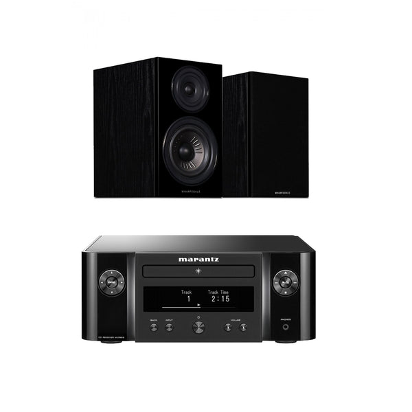 Marantz Melody X MCR612 Hifi Network System with Wharfedale Diamond 12.2 Bookshelf Speakers Package Black