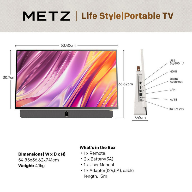 Metz 24MPE7002Z 24 Inch Full HD Smart Portable Tunerless Google TV