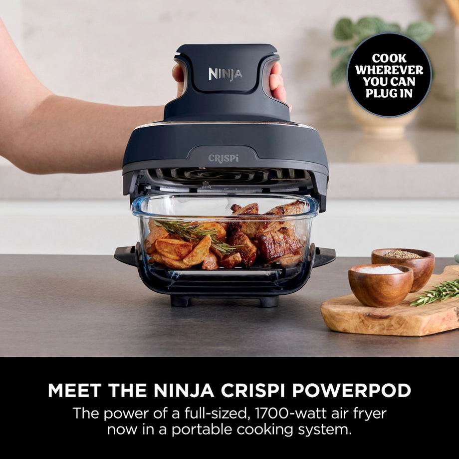 Ninja FN101UKGY CRISPi 4 in 1 Portable Glass Air Fryer Cyber Space