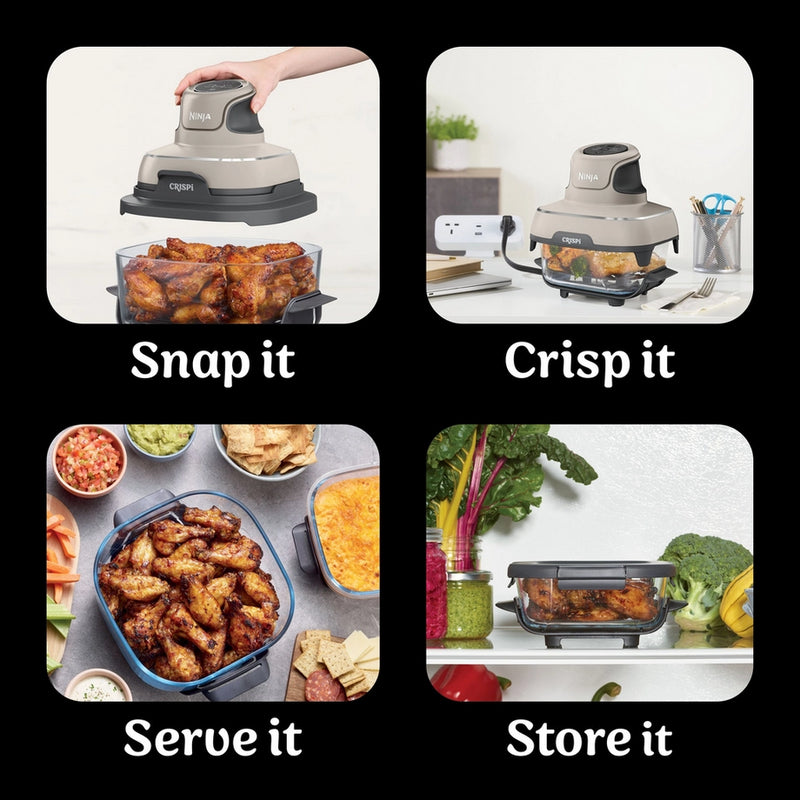 Ninja FN101UKST CRISPi 4 in 1 Portable Glass Air Fryer Stone