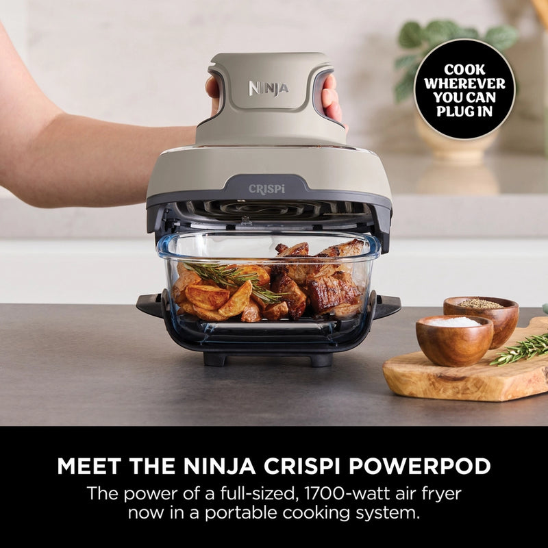 Ninja FN101UKST CRISPi 4 in 1 Portable Glass Air Fryer Stone