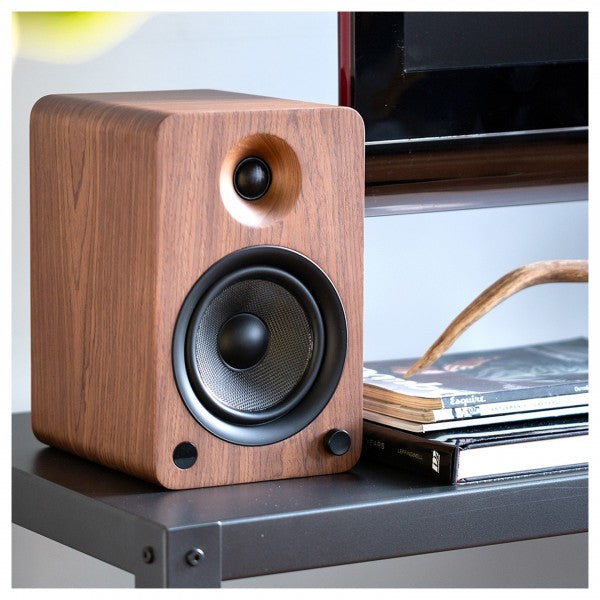 Kanto YU6 Powered Bookshelf Speakers With Bluetooth Walnut