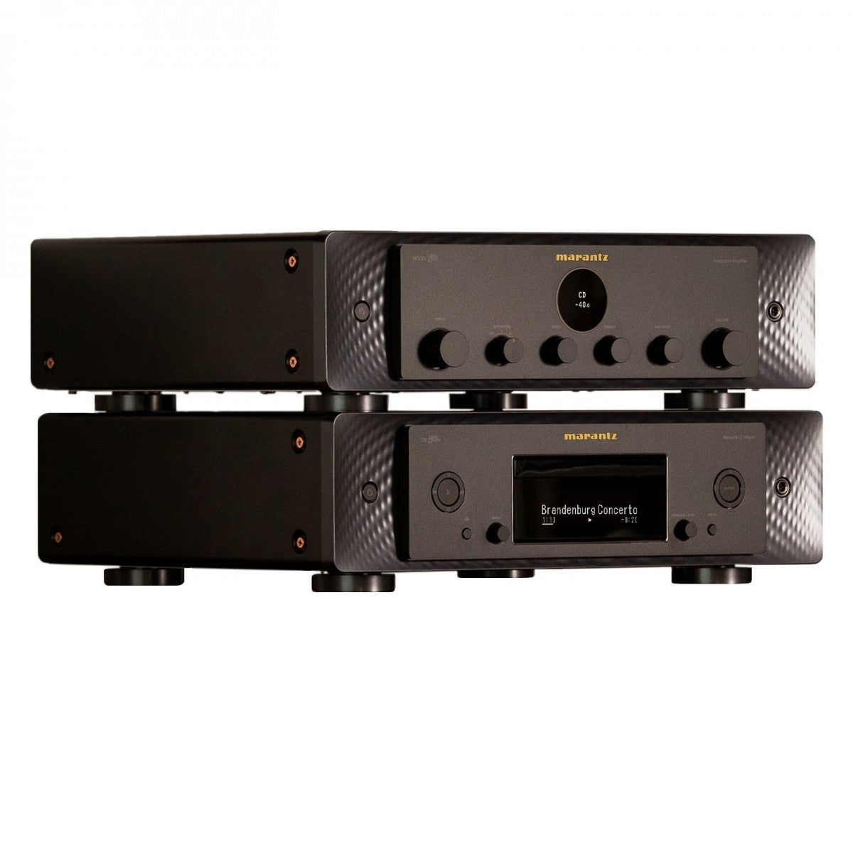 Marantz Model 50 Amplifier & CD 50n CD Player Black with JBL 4312G Studio Monitor Speakers Pair Ghost Edition Hi-Fi Package