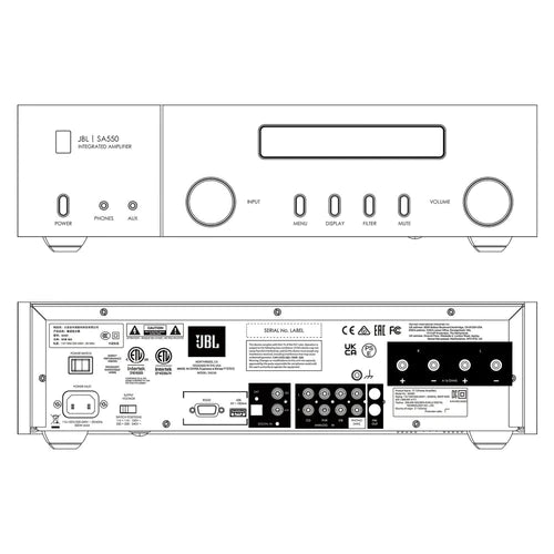 JBL Classic SA550 Amplifier & MP350 Music Streamer with 4312G Studio Monitor Pair of Speakers Ghost Edition