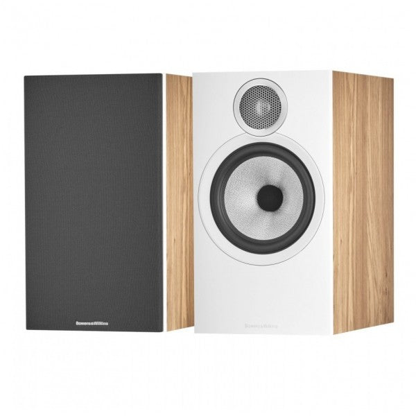 Denon CEOL RCD-N12 DAB+ Hi-Fi System White with Bowers & Wilkins 606 S3 Speakers Pair Oak