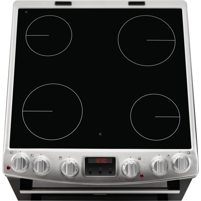 Zanussi ZCV66250XA Ceramic Electric Cooker With Double Oven Stainless Steel