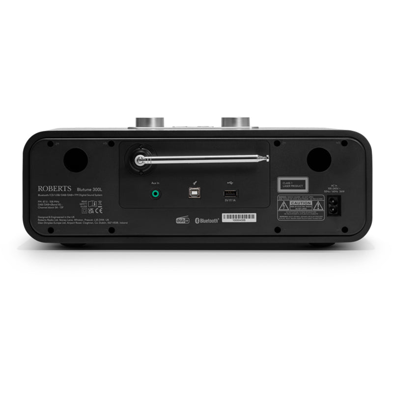 Roberts Blutune 300L DAB DAB+ Bluetooth CD USB Sound System Black