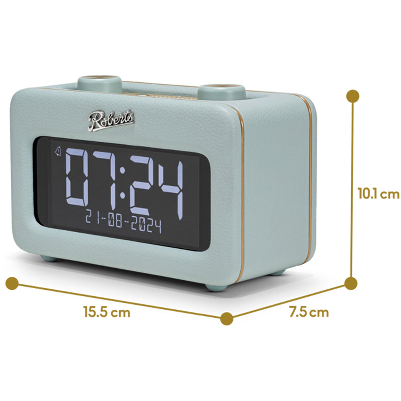 Roberts Revival Rest DAB DAB+ FM Bluetooth Bedside Clock Radio Duck Egg