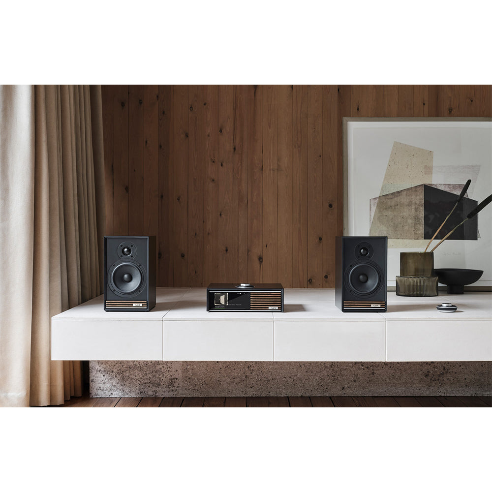 Ruark R610 Music Console with Sabre-R Bookshelf Speakers Streaming System Charcoal