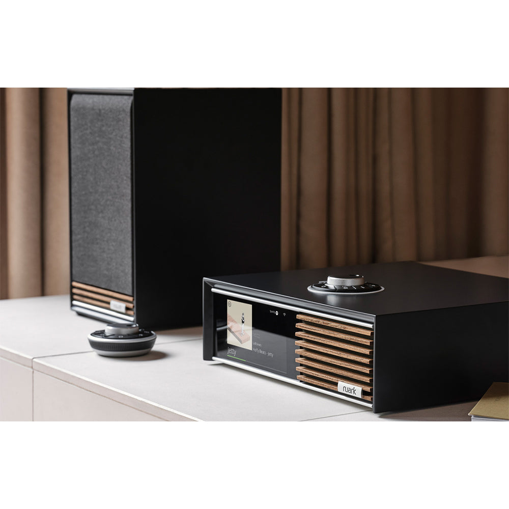 Ruark R610 Music Console with Sabre-R Bookshelf Speakers Streaming System Charcoal