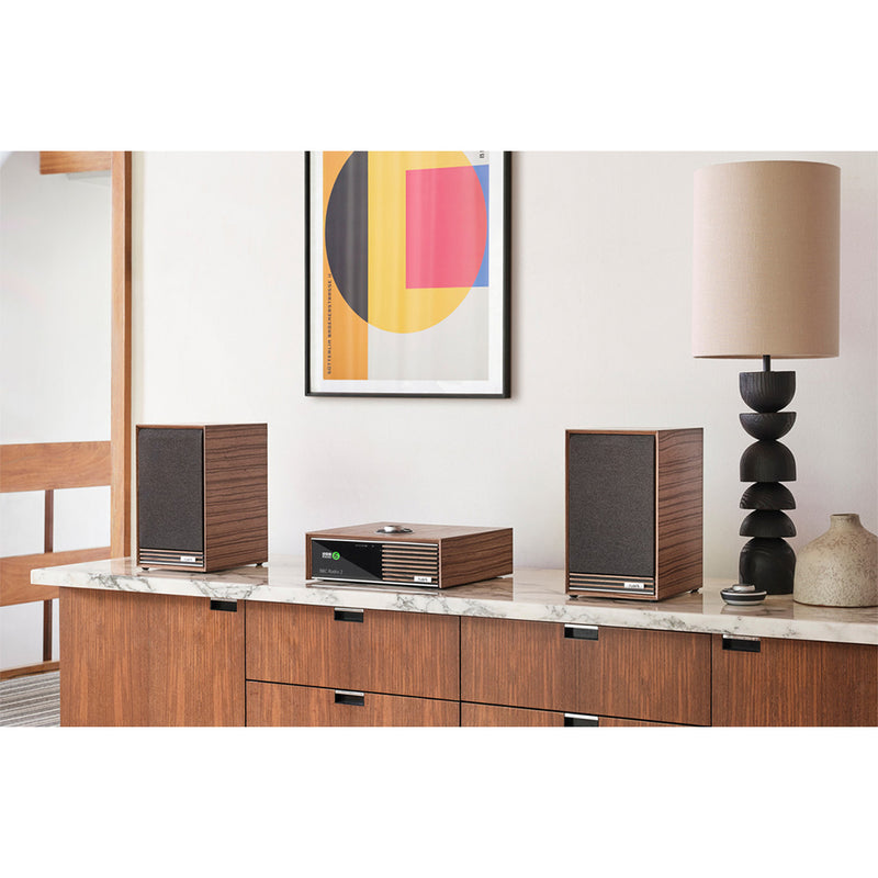 Ruark R610 Music Console with Sabre-R Bookshelf Speakers Streaming System Fused Walnut