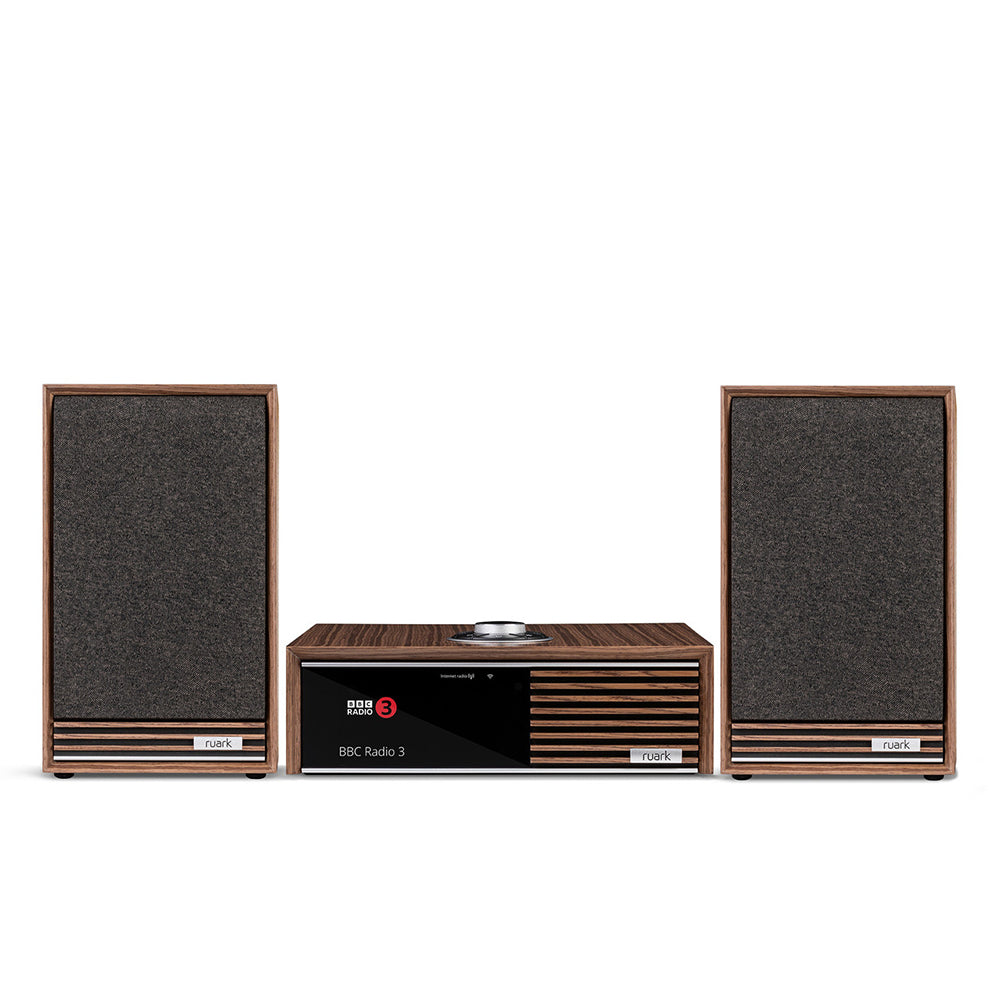 Ruark R610 Music Console with Sabre-R Bookshelf Speakers Streaming System Fused Walnut