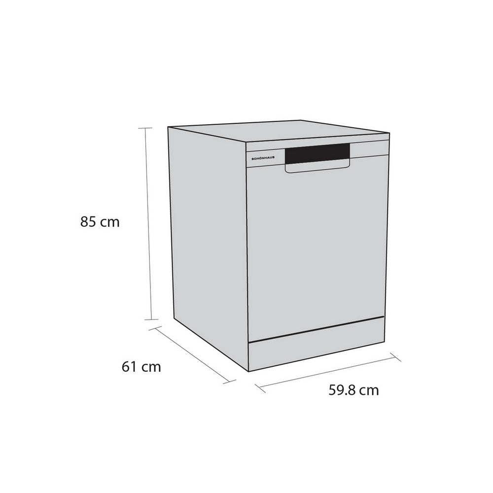 Schonhaus DWSF0115FSBG Freestanding Full Size Dishwasher Graphite with 15 Place Settings