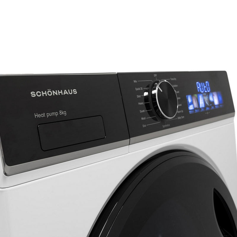 Schonhaus TDSHF018A3W 8kg Heat Pump Tumble Dryer White