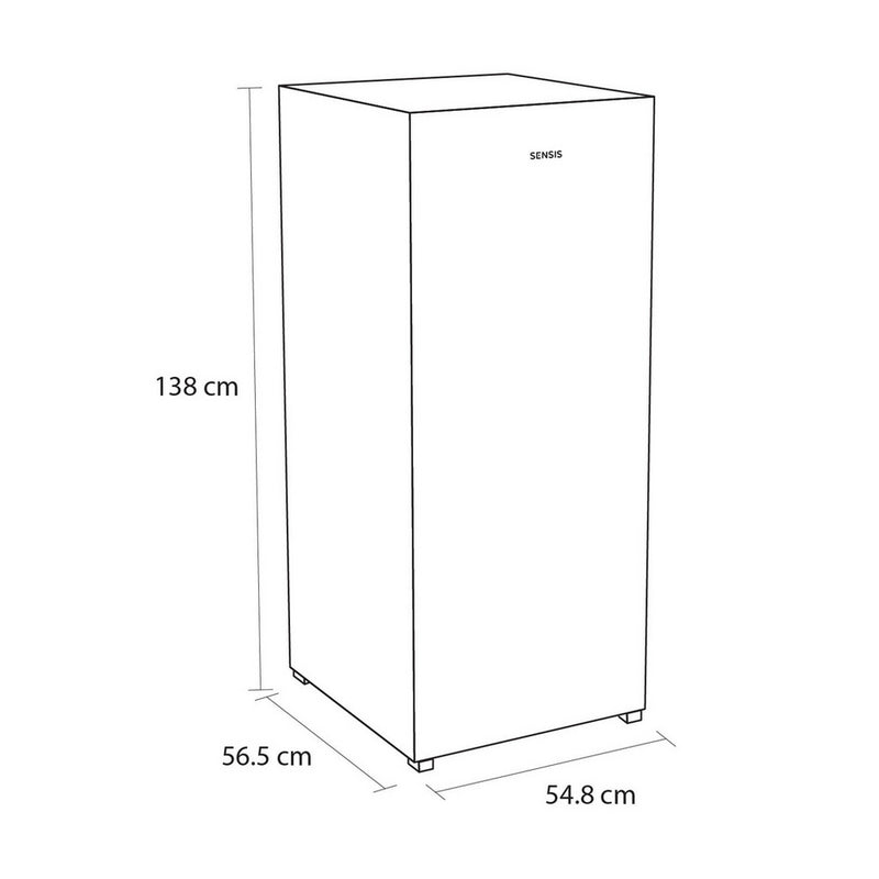 Sensis RFTLF01Z54EW 54.8cm Freestanding Low Frost Tall Freezer White Dimensions