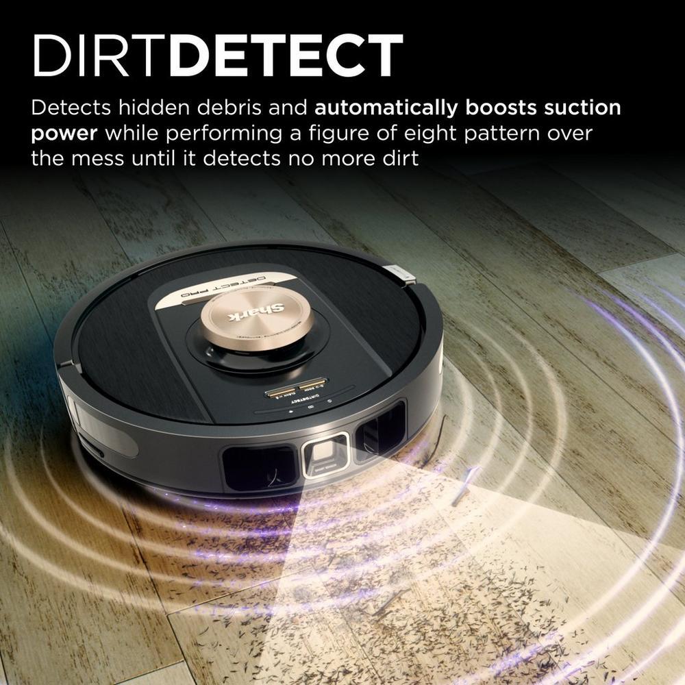 Shark RV2820VEUK PowerDetect Self-Empty Robot Vacuum with Up to 100 Min Minutes Run Time Black