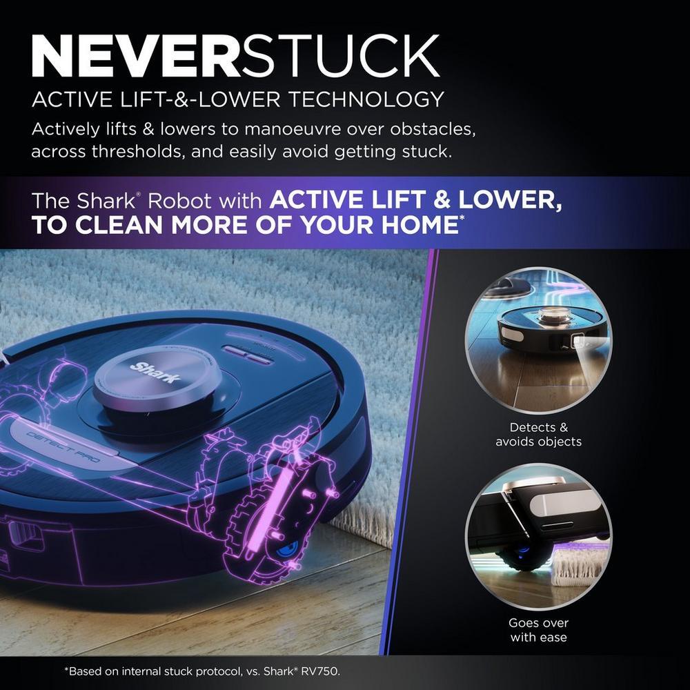 Shark RV2820VEUK PowerDetect Self-Empty Robot Vacuum with Up to 100 Min Minutes Run Time Black