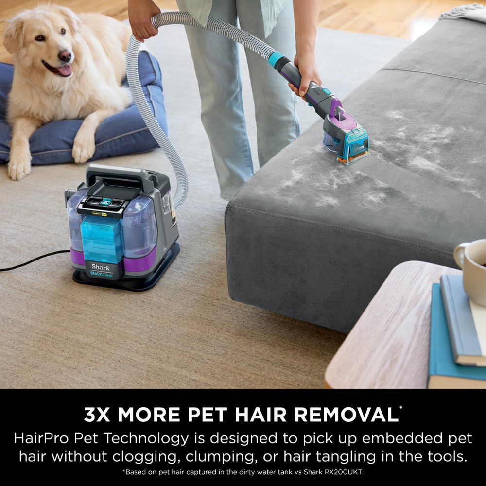 Shark PX250UKT StainStriker HairPro Pet Stain and Spot Cleaner Dark Silver and Force Fuchsia