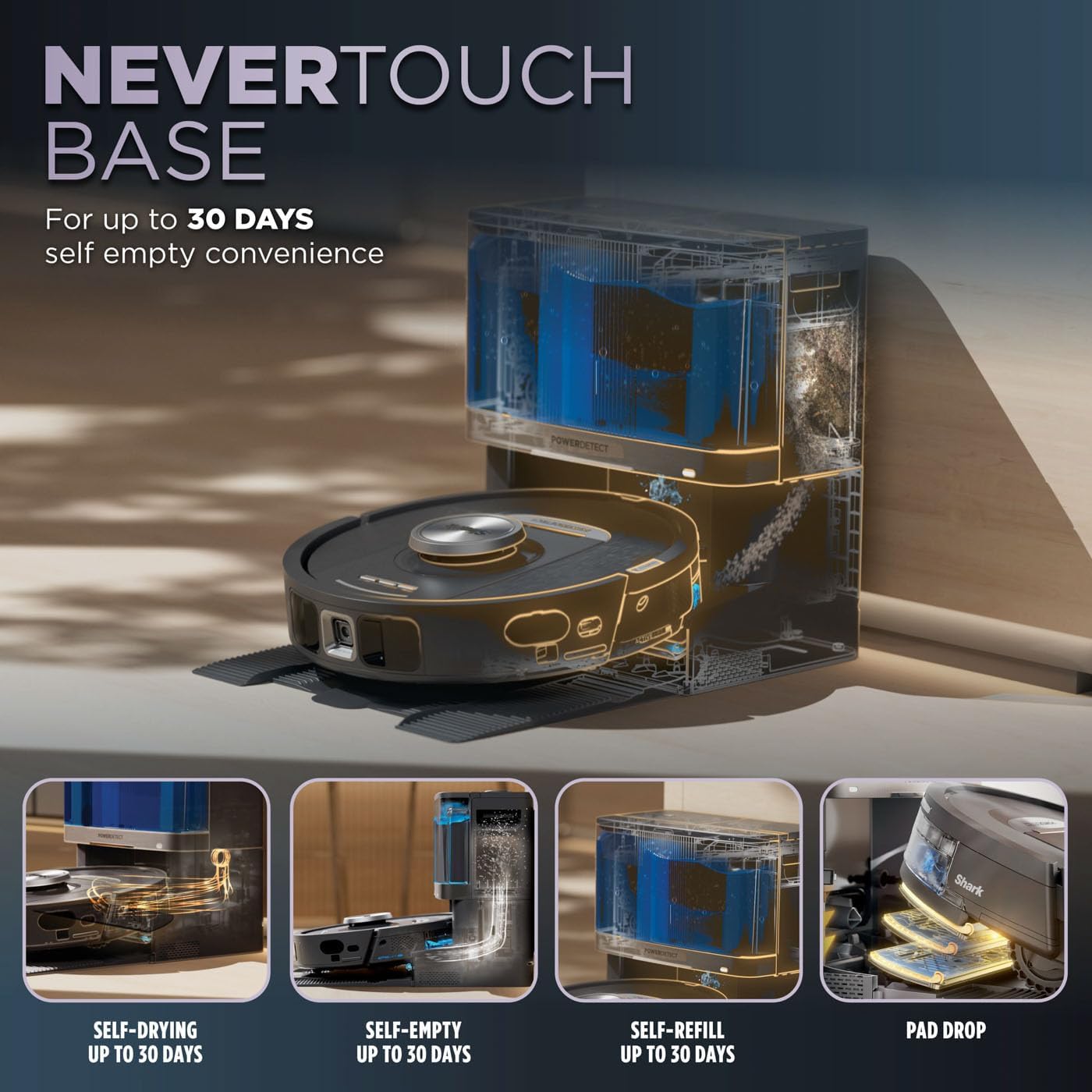 Shark RV2800YEUK PowerDetect NeverTouch 2-in-1 Robot Vacuum and Mop