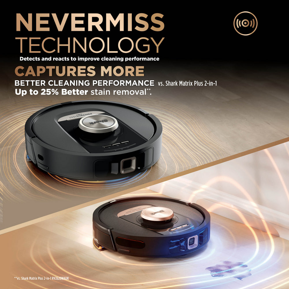 Shark RV2800ZEUK PowerDetect NeverTouch Pro 2-in-1 Robot Vacuum and Mop Black