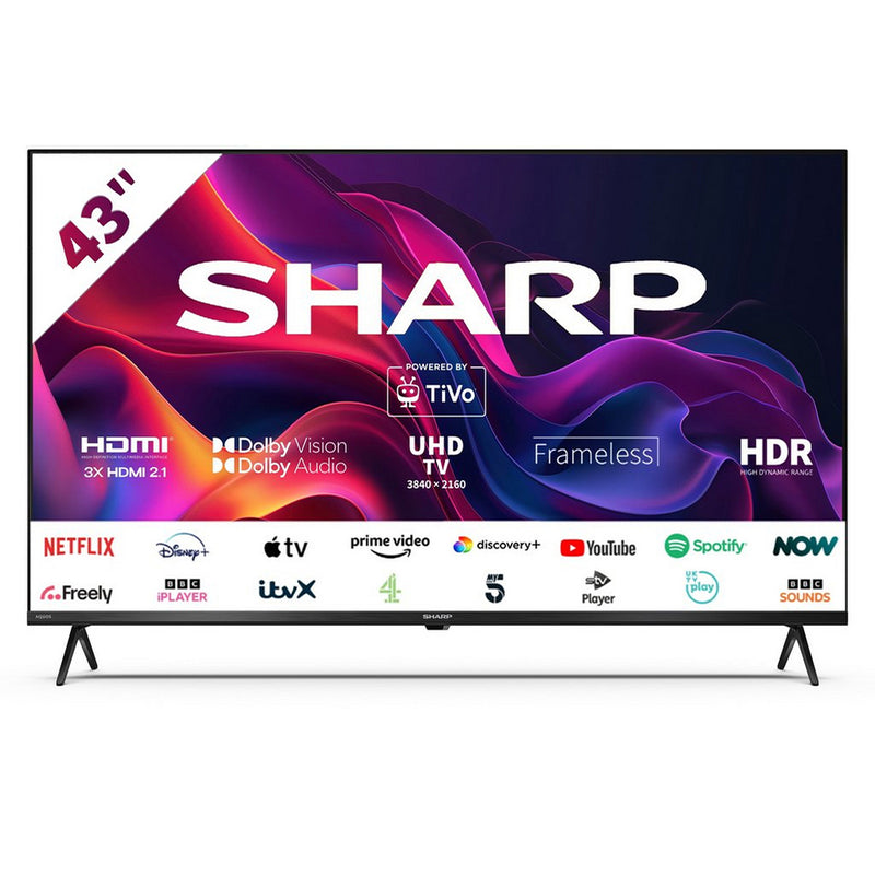 Sharp 4T-C43GK4245KB 43 Inch 4K UHD Frameless Smart TiVo TV 2024