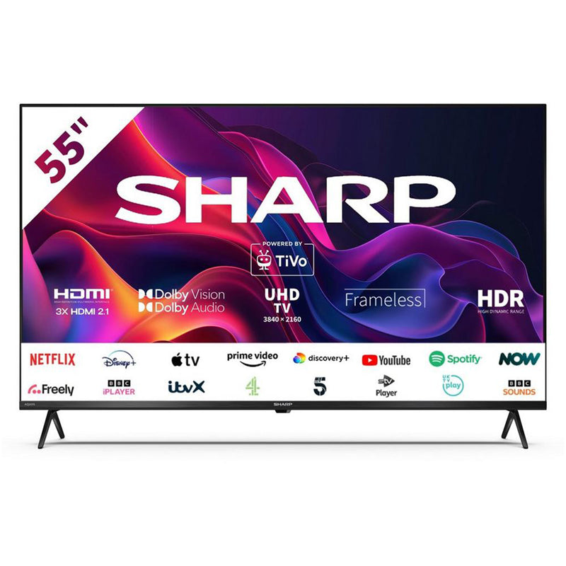 Sharp 4T-C55GK4245KB 55 Inch 4K UHD Frameless Smart Tivo TV 2024