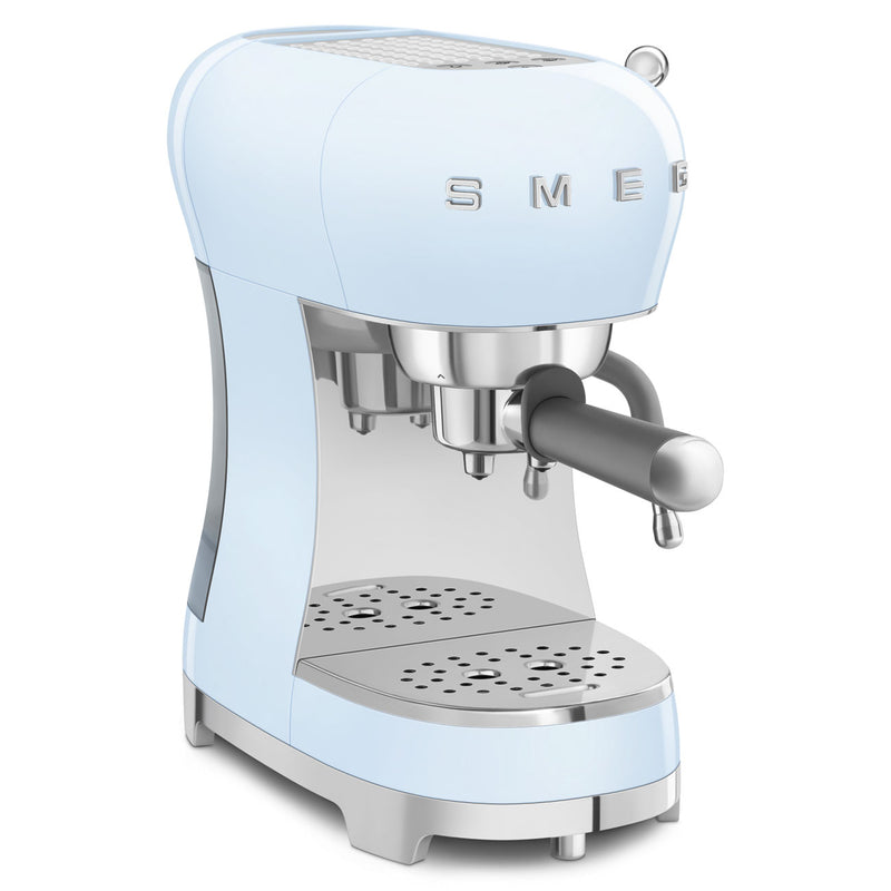 Smeg ECF02PBUK 50s Retro Style Espresso Coffee Machine with Steam Wand Pastel Blue