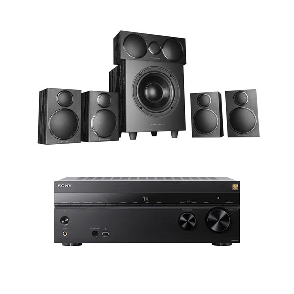 Sony TA-AN1000 7.12 Ch 8K Dolby Atmos AV Amplifier with Wharfedale DX3 HCP 5.1 Black Speaker Package