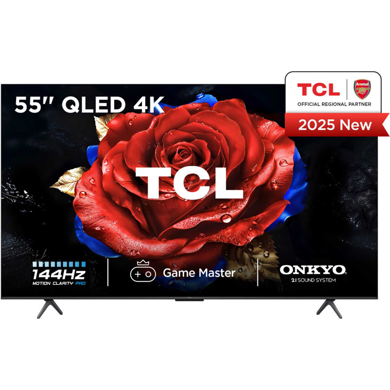 TCL 55T8C-UK 55 Inch T8C 4K QLED Ultra HD HDR Smart Google TV with 144Hz Motion Clarity Pro and Onkyo 2.1 sound 2025