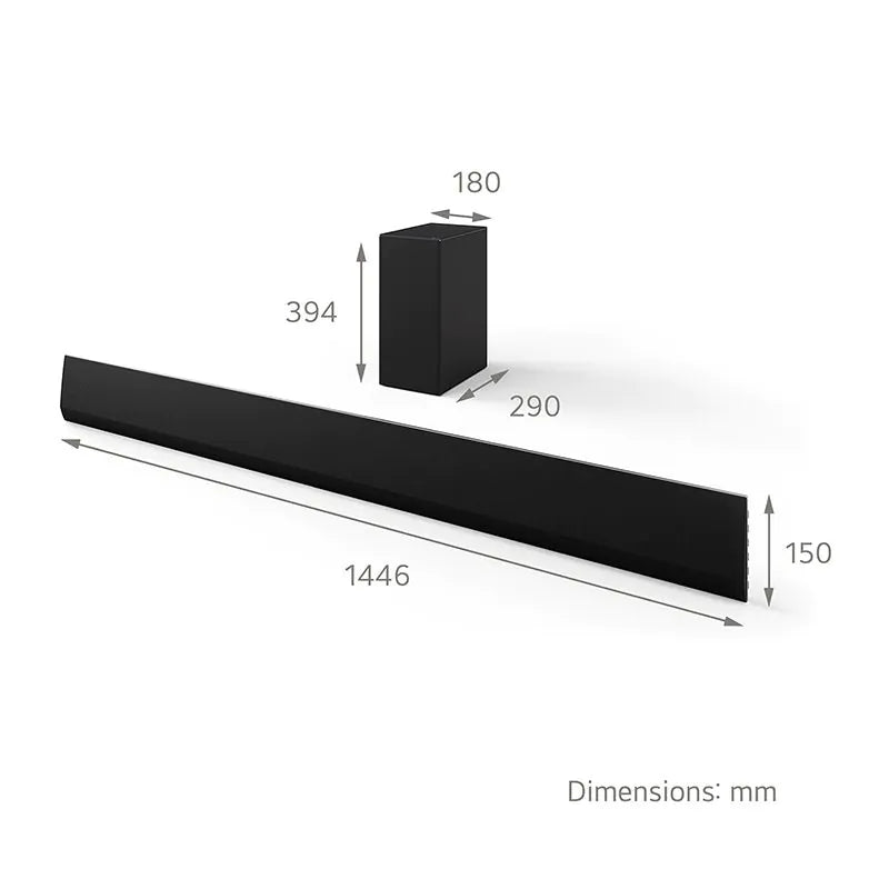 LG USG10TY Wireless 3.1ch Dolby Atmos Soundbar & Subwoofer Black