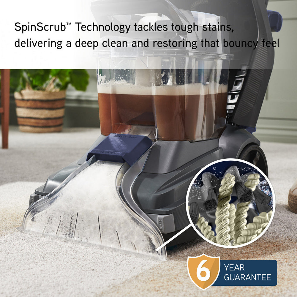 Vax CDCW-SSXA SpinScrub Power Plus Upright Carpet Cleaner Grey and Navy Blue