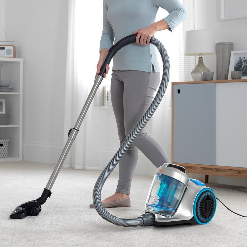 Vax CVRAV013 Pick up Pet Cylinder Bagless Vacuum Cleaner Silver and Blue