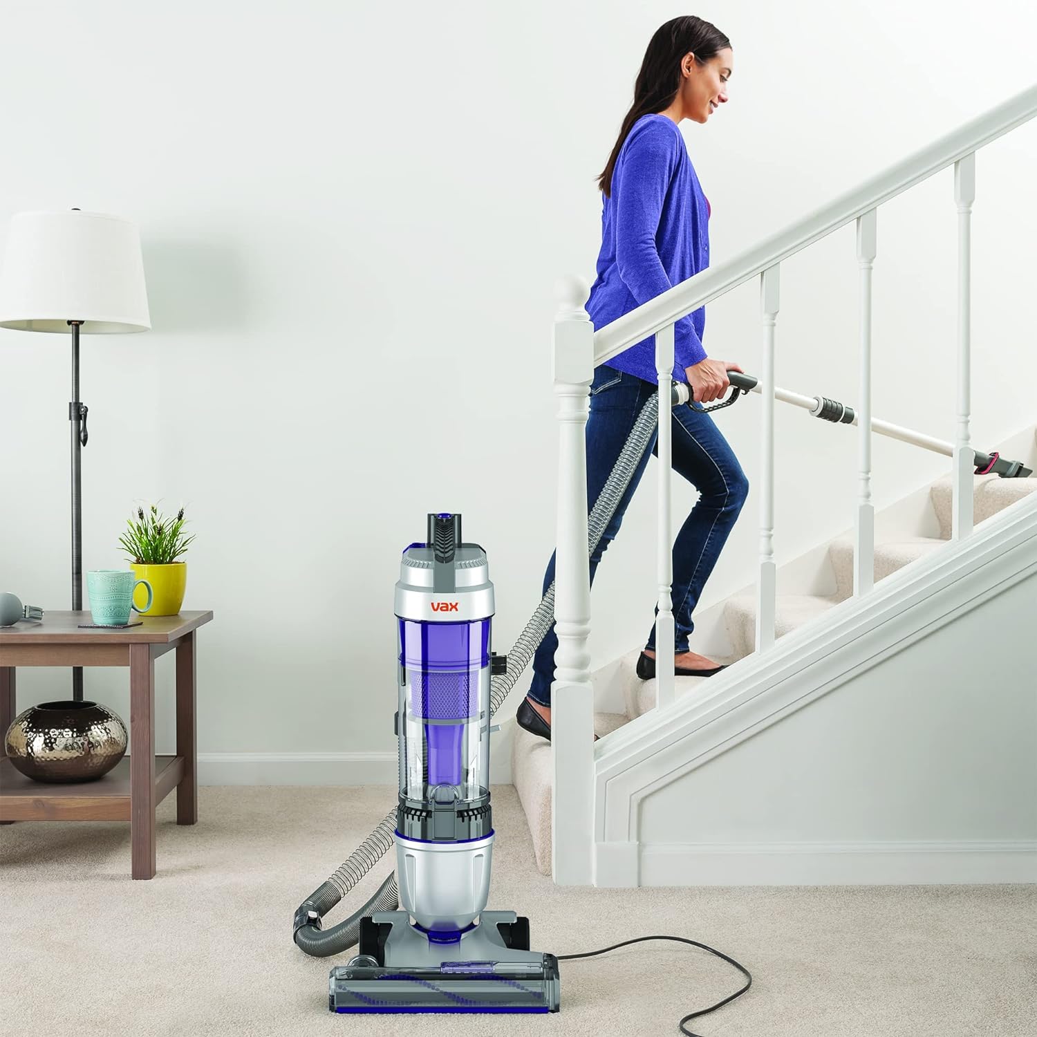 Vax U85-AS-PME Air Stretch Pet Max Upright Bagless Vacuum Cleaner Silver and Purple